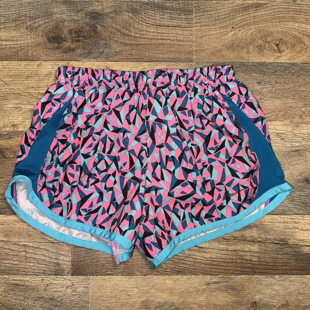 Nike Girls Shorts Tempo Dri-Fit Running Size Small Blue Pink